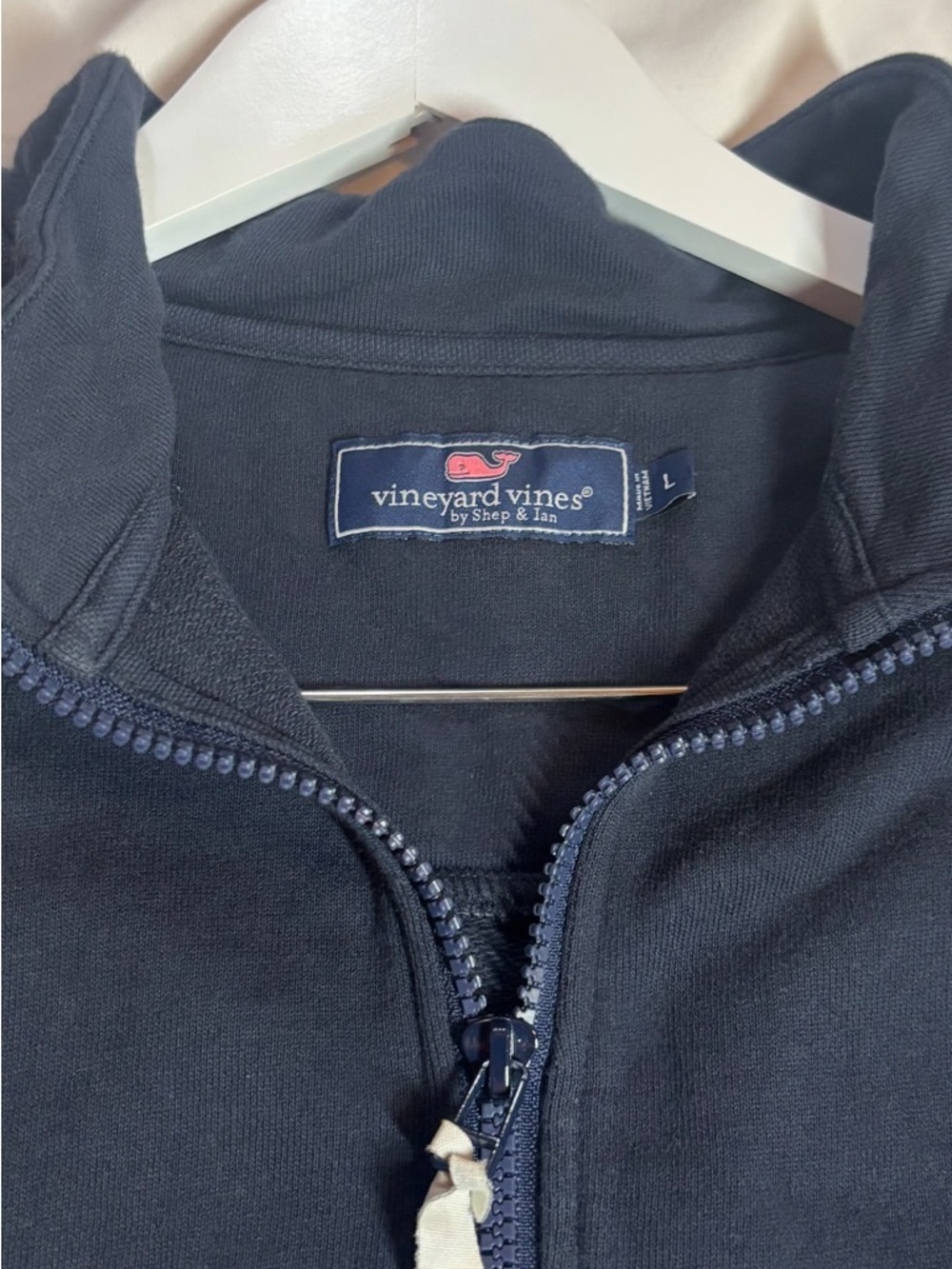 Vineyard Vines Collegiate Navy Quarter-Zip Sweatshirt with Teal Bison (NDSU) - Picture 5 of 5
